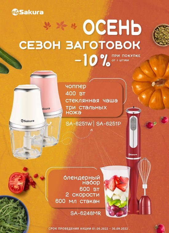 блендер и чоппер акция сентябрь 10%