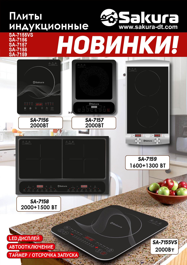 Презентация индукции SA-7155VS, SA-7156, SA-7157, SA-7158, SA-7159 Презентация индукции SA-7155VS, SA-7156, SA-7157, SA-7158, SA-7159